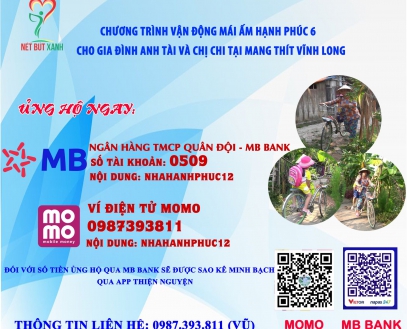 Chương trình xây nhà Mái Ấm Hạnh Phúc cho gia đình anh Tài - chị Chi ở Vĩnh Long